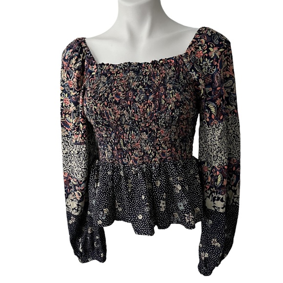 Angie Square Neck Boho Peasant Blouse - Picture 3 of 11